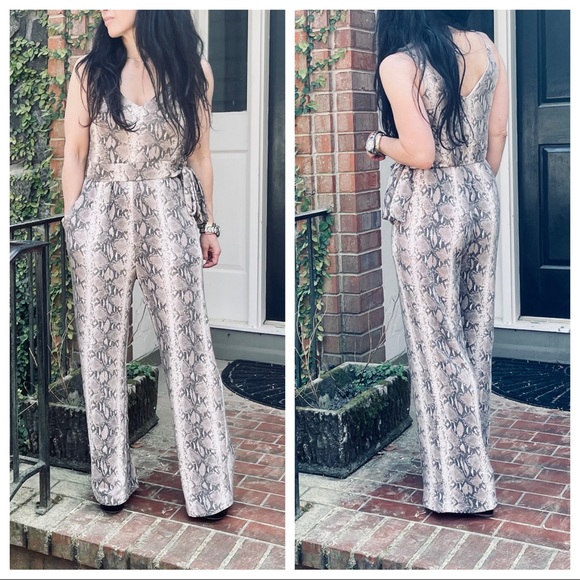 #01 Snakeskin print Wide leg tank jumpsuit - Picture 8 of 15